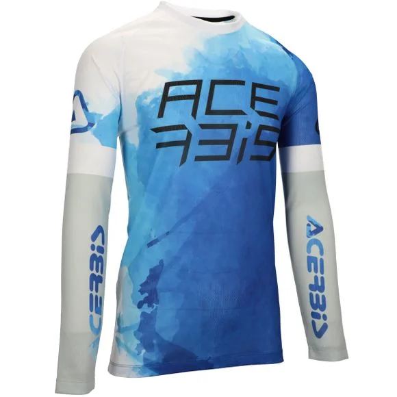 Maillot cross Acerbis J-WINDY VENT WATERMARK 2024 – Blanc / Bleu Ref : AE5395