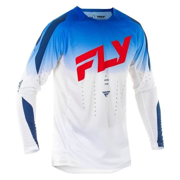 Maillot cross Fly EVOLUTION DST 2025 – Blanc / Bleu Ref : FL1604