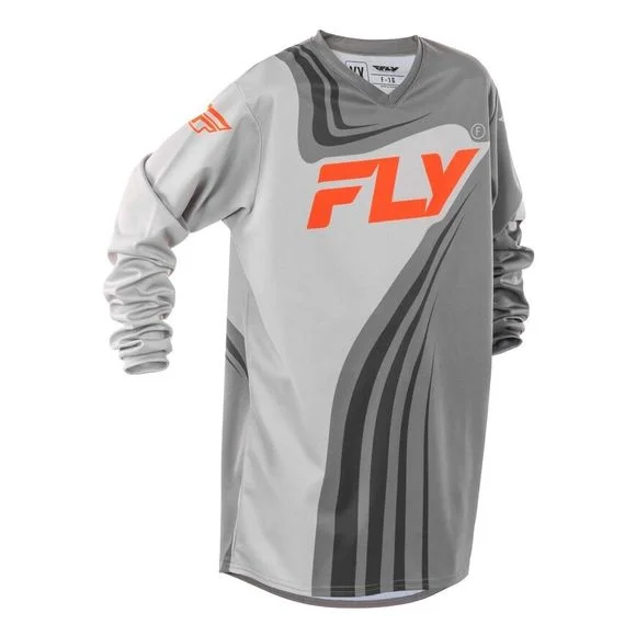 Maillot cross Fly F-16 – ENFANT – Gris / Rouge Ref : FL1630