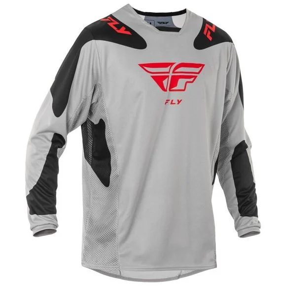 Maillot cross Fly KINETIC – SYM 2025 – Gris / Rouge Ref : FL1611