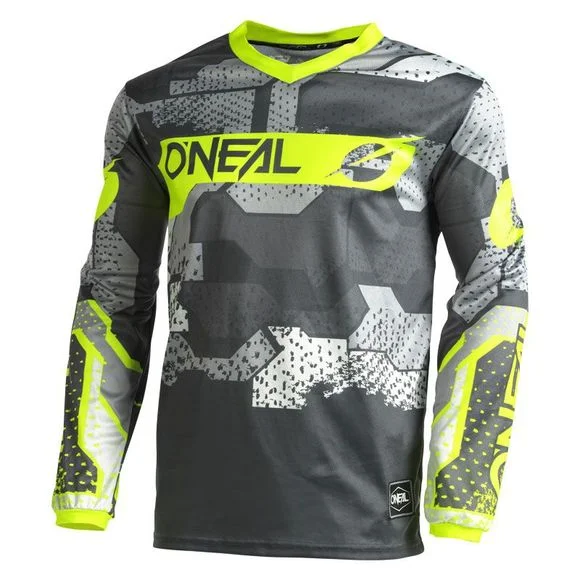 Maillot cross O’Neal ELEMENT – CAMO V.22 – GRAY NEON YELLOW 2023 – Gris / Jaune Ref : OL1764