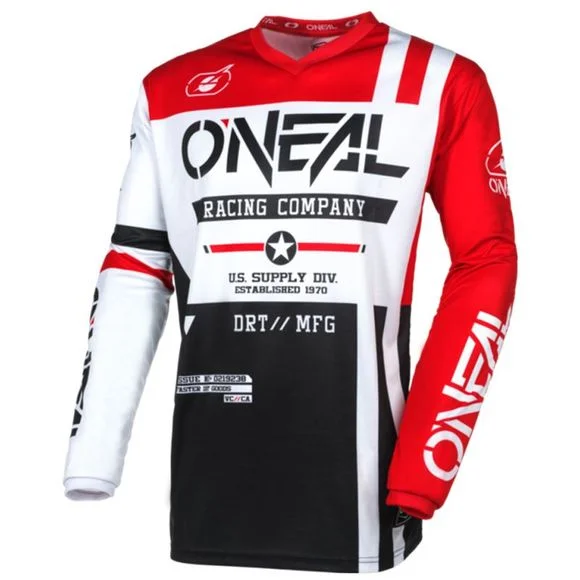 Maillot cross O&rsquo;Neal ELEMENT – WARHAWK V24 2023 – Noir / Rouge Ref : OL1970