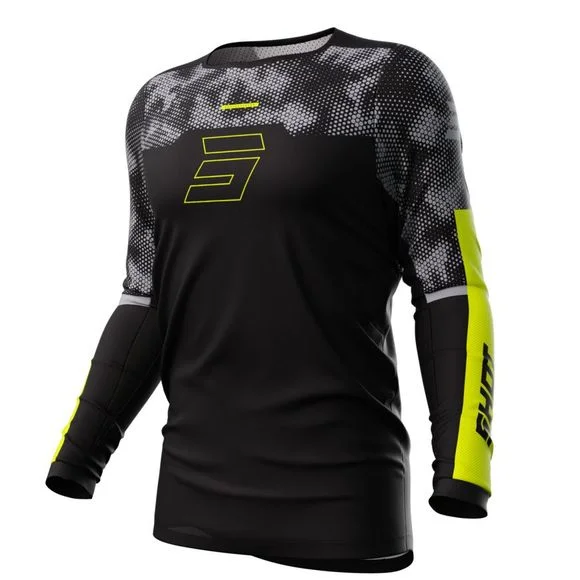 Maillot cross Shot CONTACT – PATROL 2023 – Noir / Jaune Ref : SO2507