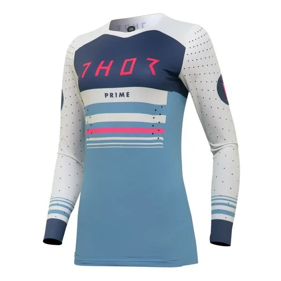 Maillot cross Thor PRIME BLAZE WOMEN 2023 – Blanc / Bleu Ref : TO2964