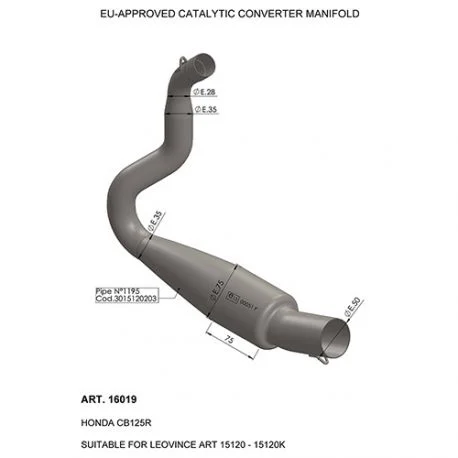 Manchon catalyse LEOVINCE GP ONE HONDA CB125R 2018-2020