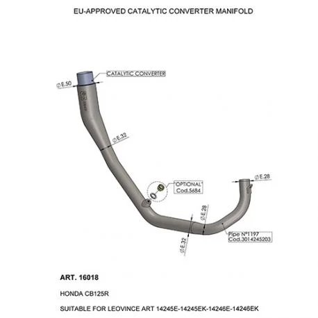 Manchon catalyse LEOVINCE LV ONE HONDA CB125R 2018-2020