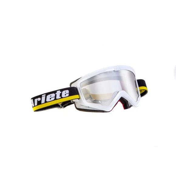 Masque cross Ariete MUDMAX RACER WHITE/BLACK/YELLOW 2019 – Blanc / Noir Ref : ARE0061 / 14940-BBG