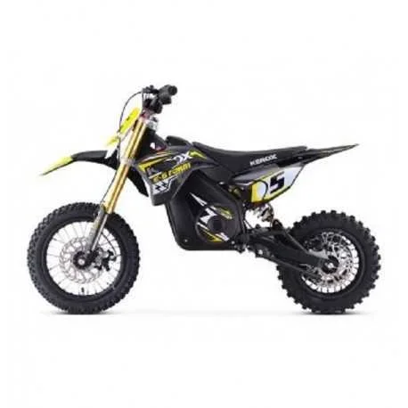 MOTO ENFANT PIT DIRT BIKE KEROX ELECTRIQUE 1000W E-STROM JAUNE
