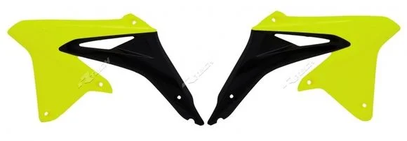 Ouie de radiateur Racetech jaune fluo/noirSUZUKI 450 RM-Z 450 – 2008 – 2017Ref : RH00076A / 1064991