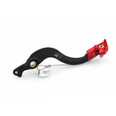 Pedale de frein ART Factory aluminium anodise noir/embout rouge Gas Gas