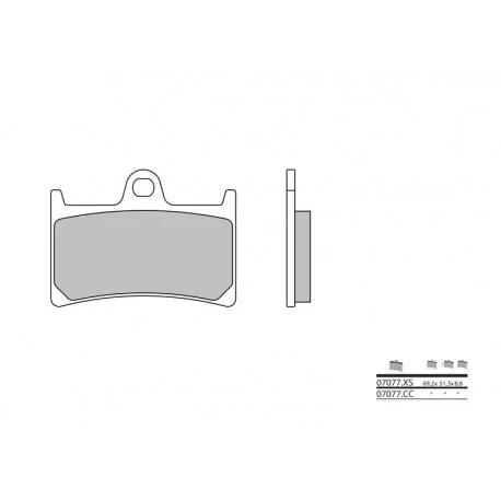 Plaquettes de frein BREMBO Scooter metal fritte 07077XS