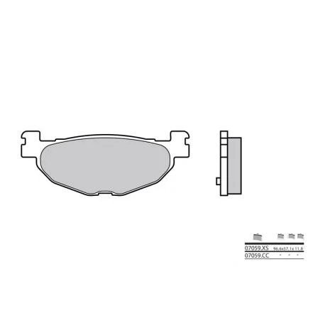 Plaquettes de frein moto BREMBO 07059XS metal fritte