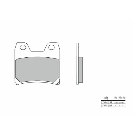 Plaquettes de frein moto BREMBO 07YA40SP metal fritte