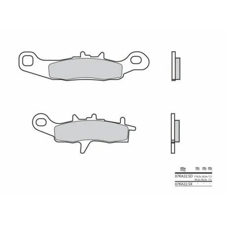 Plaquettes De Frein moto metal fritte Brembo 07KA22SD