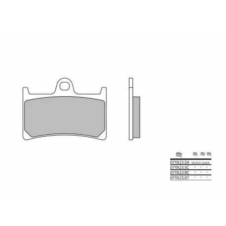 Plaquettes de frein moto metal fritte BREMBO 07YA23SA