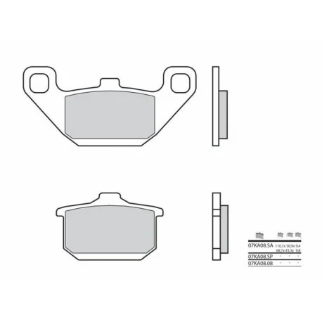 Plaquettes de frein moto route carbone ceramique BREMBO 07KA0808