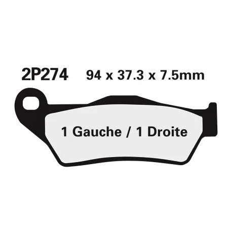 Plaquettes de frein NISSIN route /Off-Road metal fritte – 2P-274ST-MX