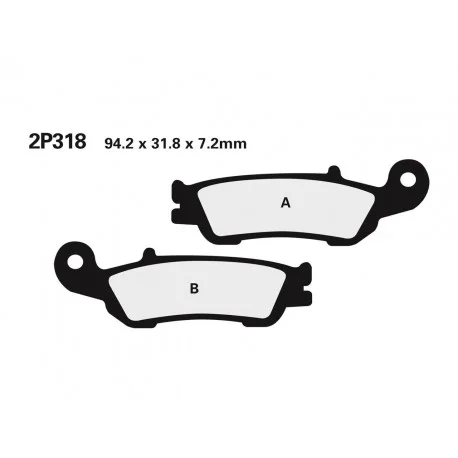 Plaquettes de frein NISSIN route /Off-Road metal fritte – 2P-318ST