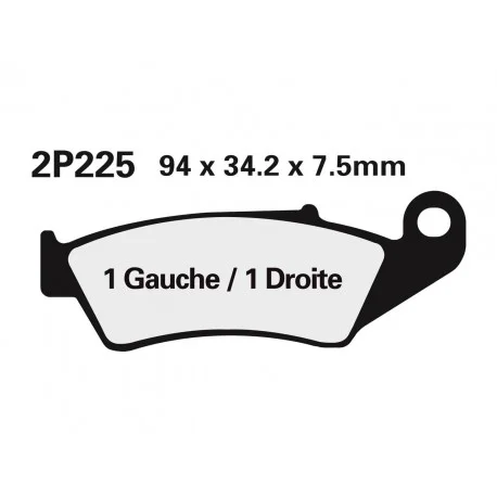 Plaquettes de frein Off-Road semi-metallique NISSIN 2P-225GS