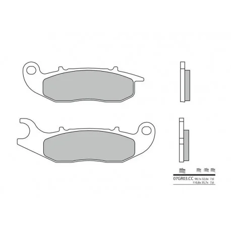 Plaquettes de frein route carbone ceramique BREMBO 07GR03CC