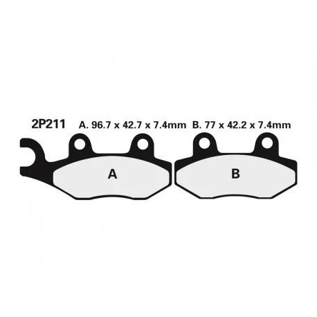 Plaquettes de frein route semi-metallique NISSIN 2P-211NS