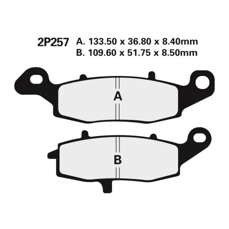 Plaquettes de frein route semi-metallique NISSIN 2P-257NS