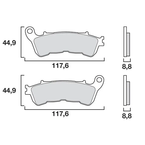 Plaquettes de freins Brembo Sinter Métal Fritté avant/arrière (Spécial ABS selon modèle) Ref : 07HO57SA