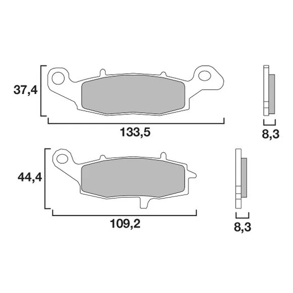 Plaquettes de freins Brembo Sinter Métal Fritté avant/avant gauche (selon modèle) Ref : 07KA19SA