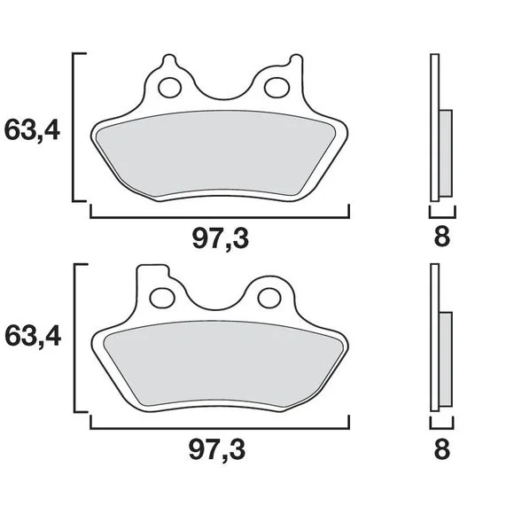 Plaquettes de freins Brembo Sinter Métal Fritté avant ou arrière (selon modèle) Ref : 07HD16SA