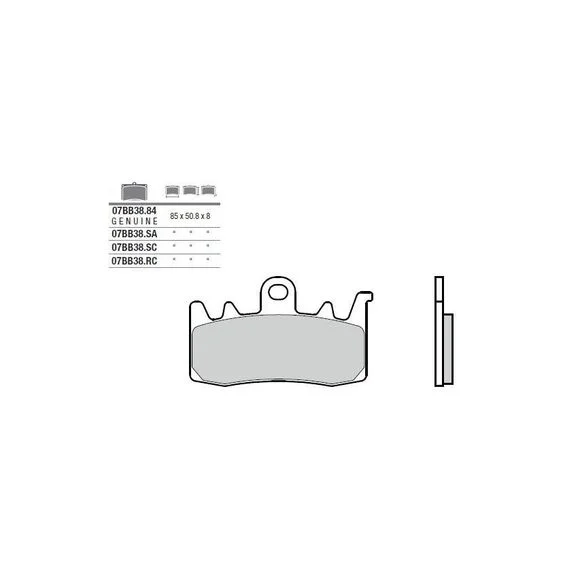Plaquettes de freins Brembo Sinter Métal Fritté sport avant Ref : 07BB38SR