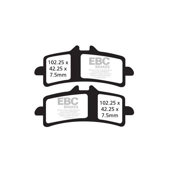 Plaquettes de freins EBC Sinter Métal Fritté avant Ref : FA447HH / 17211010