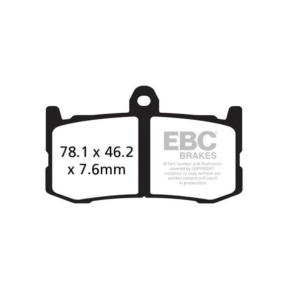 Plaquettes de freins EBC Sinter Métal Fritté avant Ref : FA491HH / 17211506