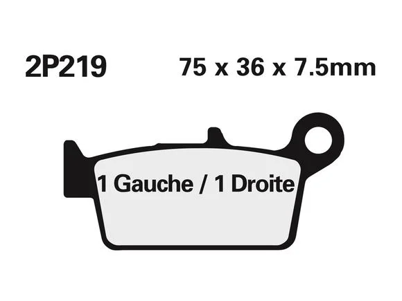 Plaquettes de freins Nissin Off-Road semi-métallique – 2P-219GS Ref : NI00019A / 1036650