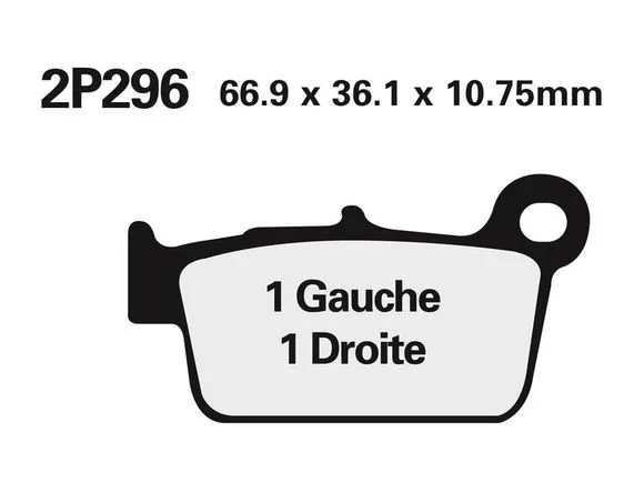 Plaquettes de freins Nissin route /Off-Road métal fritté – 2P-296ST-MX Ref : NI00116A / 1036740