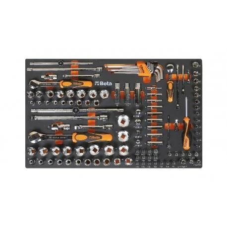 Plateau thermoforme souple BETA Serie M M105 116 douilles & cliquets