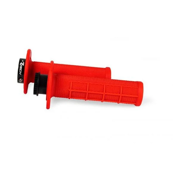 Poignées de guidon R-tech R20 Lock-on 1/2 Waffle Beta Universel – Rouge Ref : RTH0652
