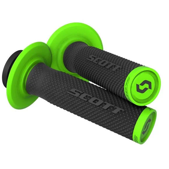 Poignées de guidon Scott SX II + CAM SET Universel – Noir / Vert Ref : SCO1315