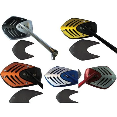 Retroviseur moto alu TOMAHAWK BLEU-ARGENT