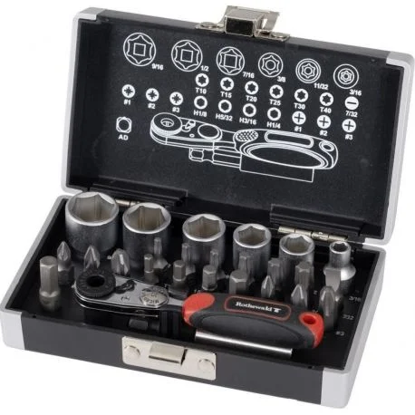Rothewald jeu mini-cles a cliquet 1/4 » « , 26 pieces en pouce