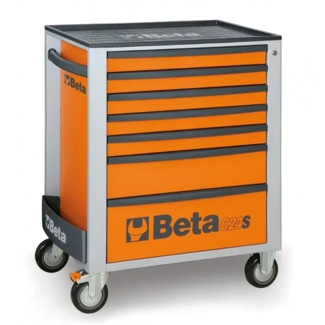 Servante mobile d&rsquo;atelier a sept tiroirs BETA orange