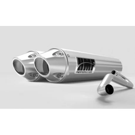 Silencieux HMF Dual Performance Series inox brosse/casquette Euro Polaris