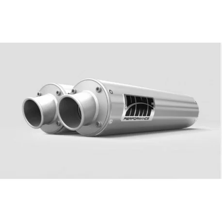 Silencieux HMF Dual Performance Series inox brosse/casquette Turn Down Polaris