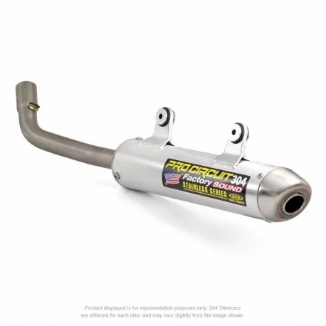 Silencieux PRO CIRCUIT 304 alu brosse/casquette inox Kawasaki KX250