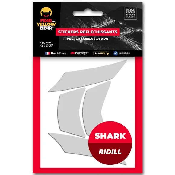 Stickers Réfléchissants Fear The Yellow Bear REPLICA SHARK RIDILL – Blanc Ref : FYB0001