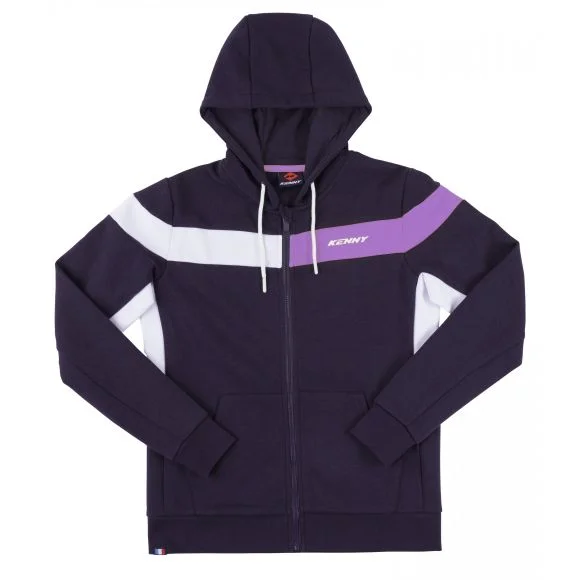 Sweat Kenny CAPUCHE ZIPPE RACING FEMME – Bleu Ref : KE2451