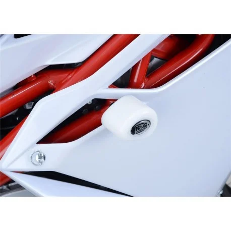Tampons de protection R&G RACING Aero blanc sans percage MV Agusta F4 1000R 2010-2014