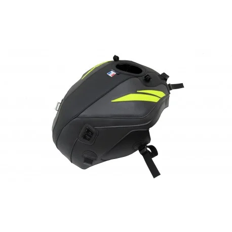 Tapis de reservoir BAGSTER YAMAHA MT-07 2018-2020 NOIR MAT GRAINE/ESPACE/DECO JAUNE FLUO