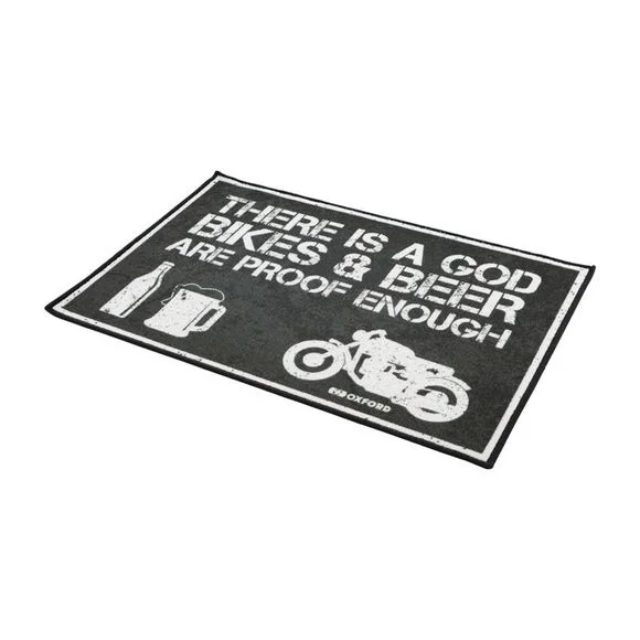 Tapis environnemental Oxford There Is a God 90×60 cm Universel – Noir / Blanc Ref : OD0282 / OX947