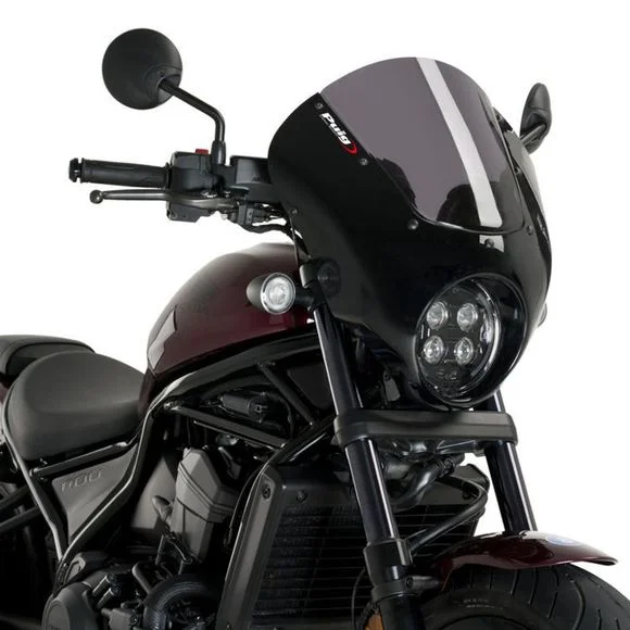 Tête de fourche Puig DARK NIGHT NOIR BRILLANT – GrisHONDA 1100 CMX 1100 REBEL – 2021 – 2025Ref : 21104