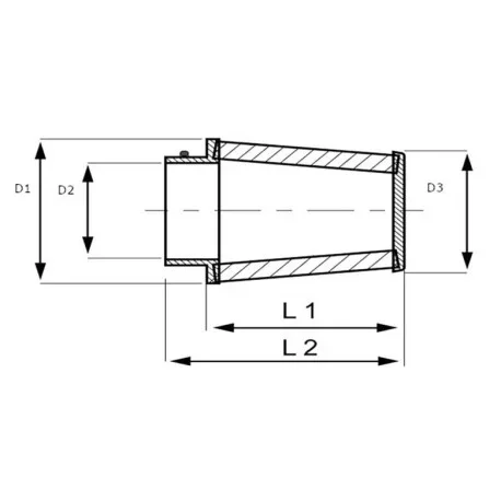 UNIVERSAL CONICAL AIR FILTER D1:120 D2:70 D3:100 L1:152 L2:170